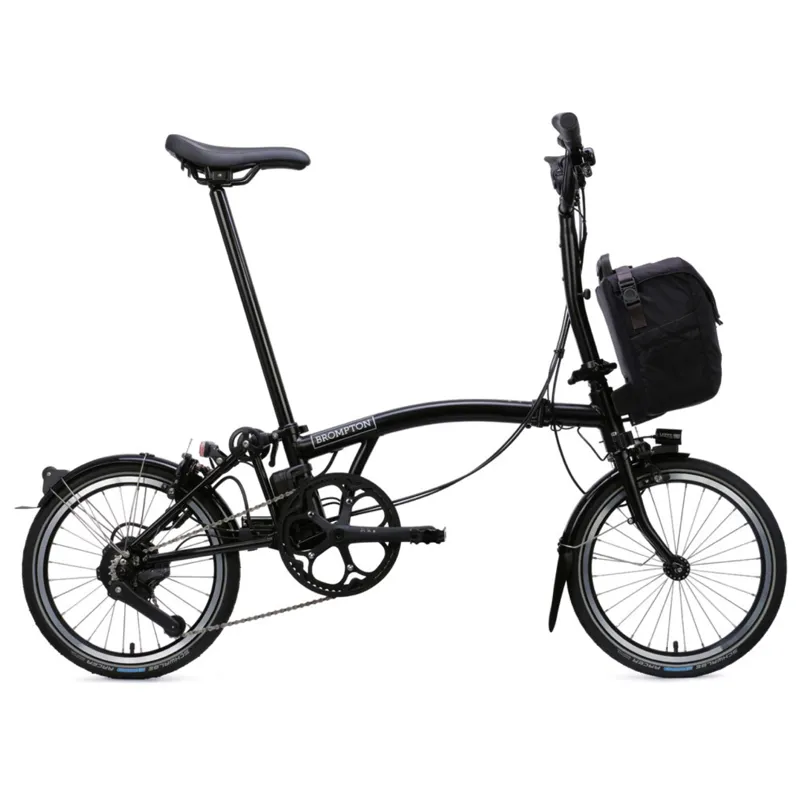 Brompton C Line Electric 4 speed Folding Bike in Matt Black-1