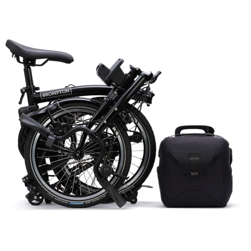 Brompton C Line Electric 4 speed Folding Bike in Matt Black-3