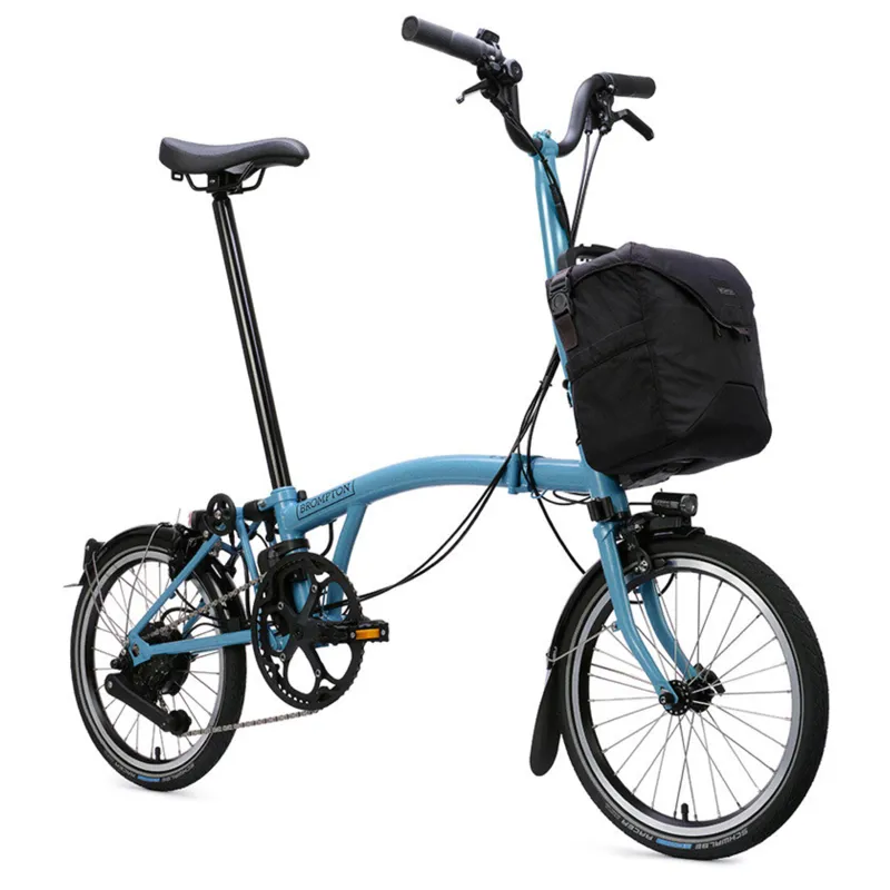 Brompton C Line Electric 4 speed Folding Bike in Cloud Metallic-5