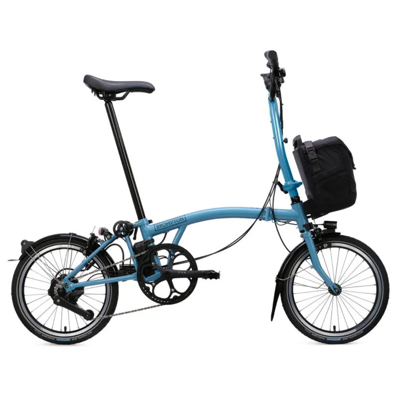 Brompton C Line Electric 4 speed Folding Bike in Cloud Metallic-6