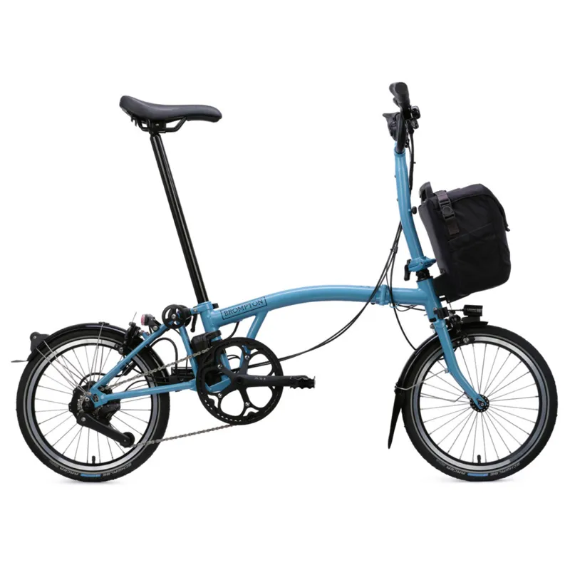 Brompton C Line Electric 4 speed Folding Bike in Cloud Metallic-1