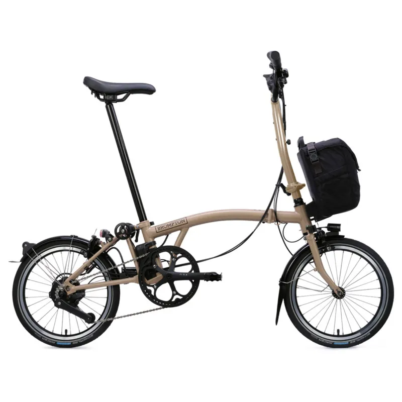 Brompton C Line Electric 4 speed Folding Bike in Dune Sand-6