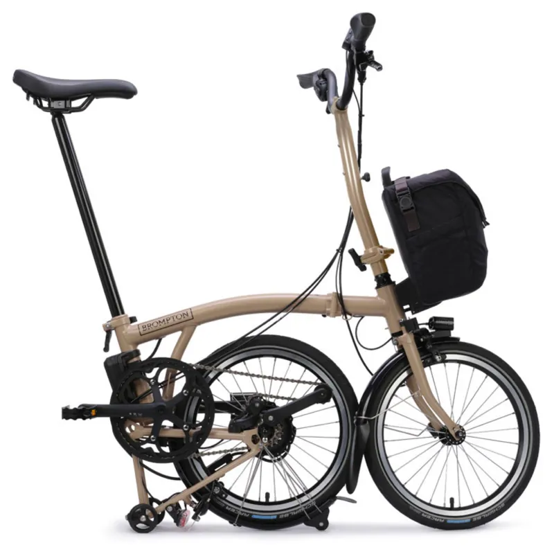 Brompton C Line Electric 4 speed Folding Bike in Dune Sand-7