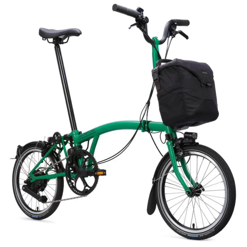 Brompton C Line Electric 4 speed Folding Bike in Palm Green