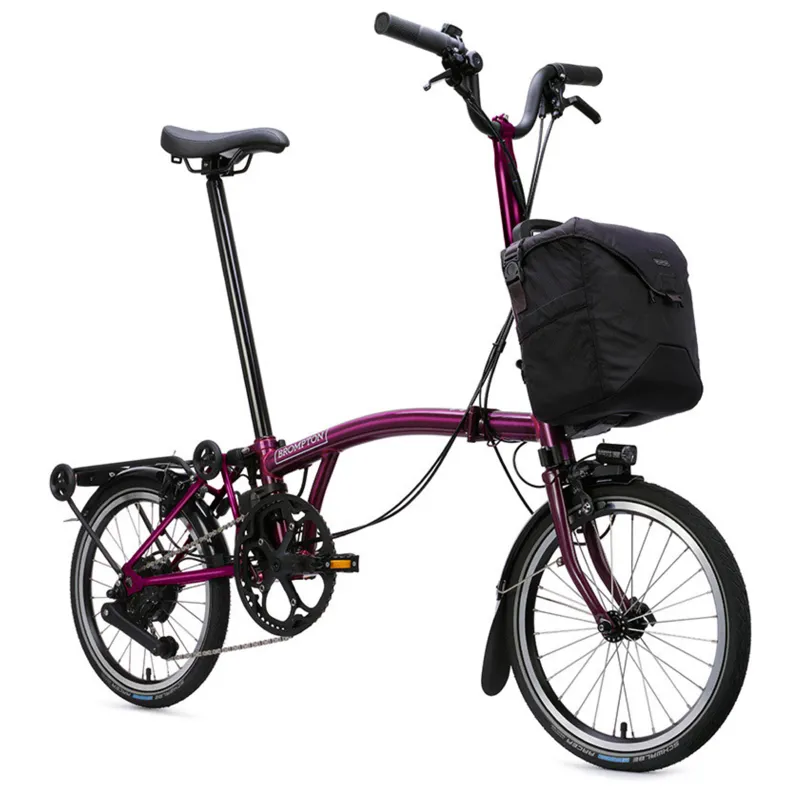Brompton C Line Electric 4 speed Folding Bike with Rack in Amethyst-5
