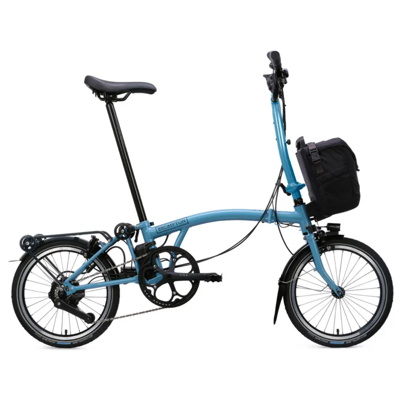 Brompton C Line Electric 4 speed Folding Bike with Rack Cloud Metallic-6