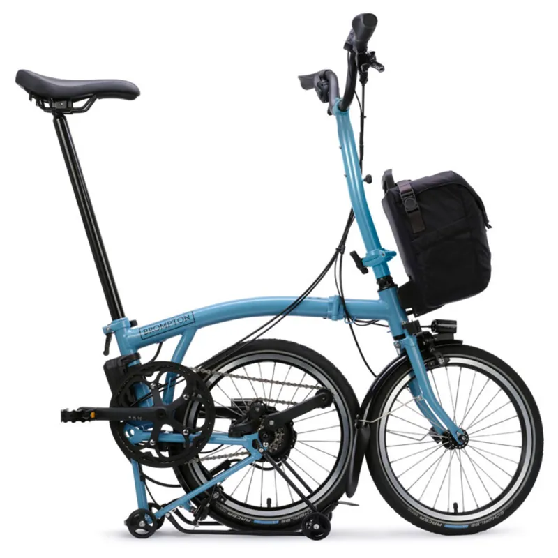 Brompton C Line Electric 4 speed Folding Bike with Rack Cloud Metallic-7