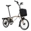 Brompton C Line Electric 4 speed Folding Bike with Rack in Dune Sand