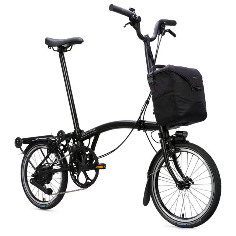 Brompton C Line Electric 4 speed Folding Bike with Rack in Matt Black-6