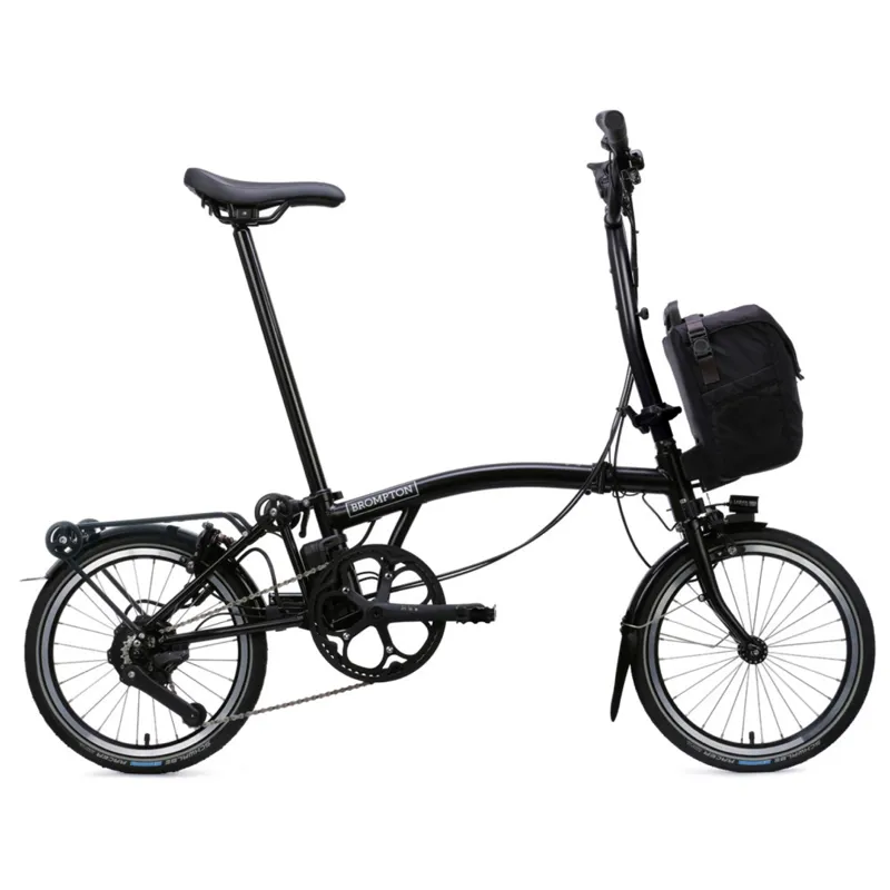 Brompton C Line Electric 4 speed Folding Bike with Rack in Matt Black-5