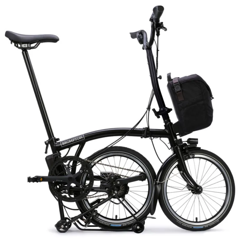 Brompton C Line Electric 4 speed Folding Bike with Rack in Matt Black-7