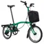 Brompton C Line Electric 4 speed Folding Bike with Rack in Palm Green