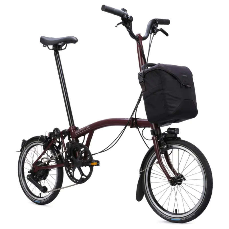 Brompton C Line Electric 4 speed Folding Bike in Red Plum-7