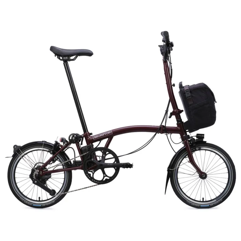 Brompton C Line Electric 4 speed Folding Bike in Red Plum-8