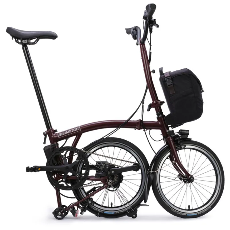 Brompton C Line Electric 4 speed Folding Bike in Red Plum-9