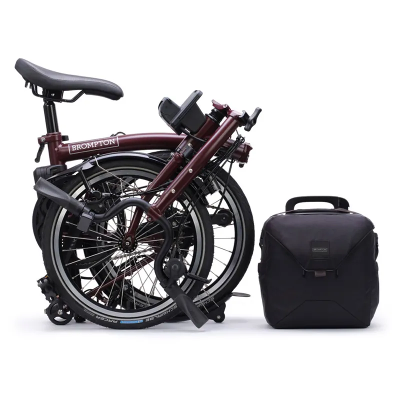 Brompton C Line Electric 4 speed Folding Bike in Red Plum-5
