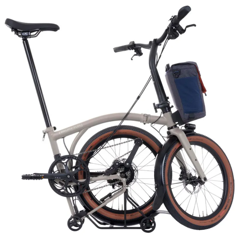 Brompton Electric G-Line with SuperRoll+ 4 speed in Traildust White-2