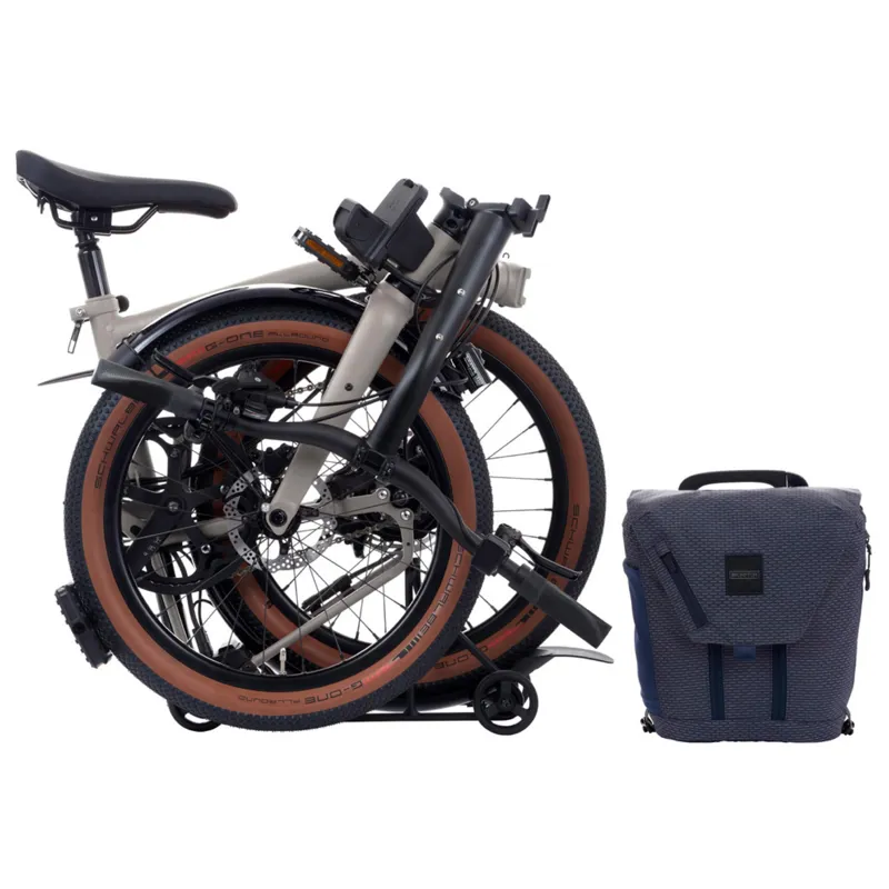 Brompton Electric G-Line with SuperRoll+ 4 speed in Traildust White-3