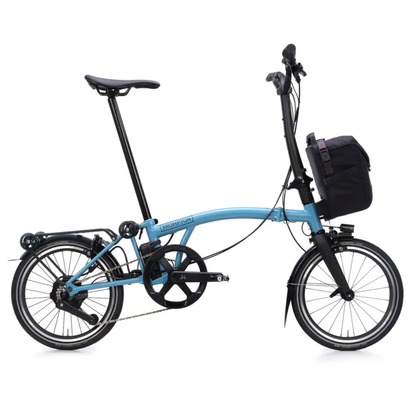 Brompton P Line Electric 4 speed Folding Bike in Cloud Metallic-6