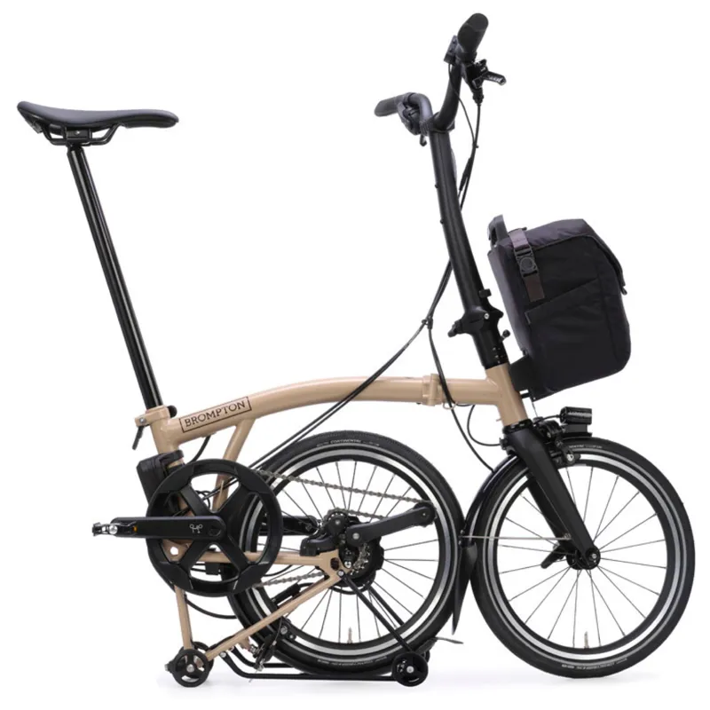 Brompton P Line Electric 4 speed Folding Bike in Dune Sand-7