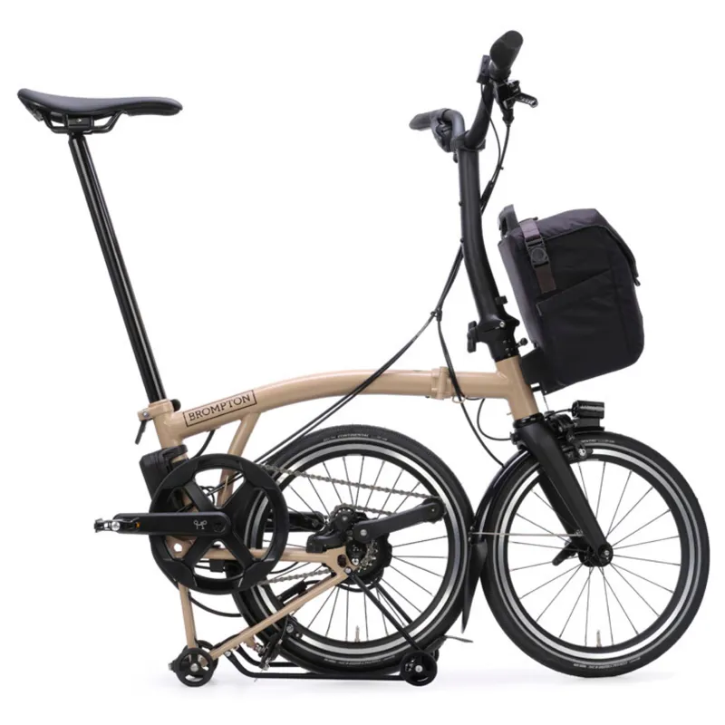 Brompton P Line Electric 4 speed Folding Bike in Dune Sand-2