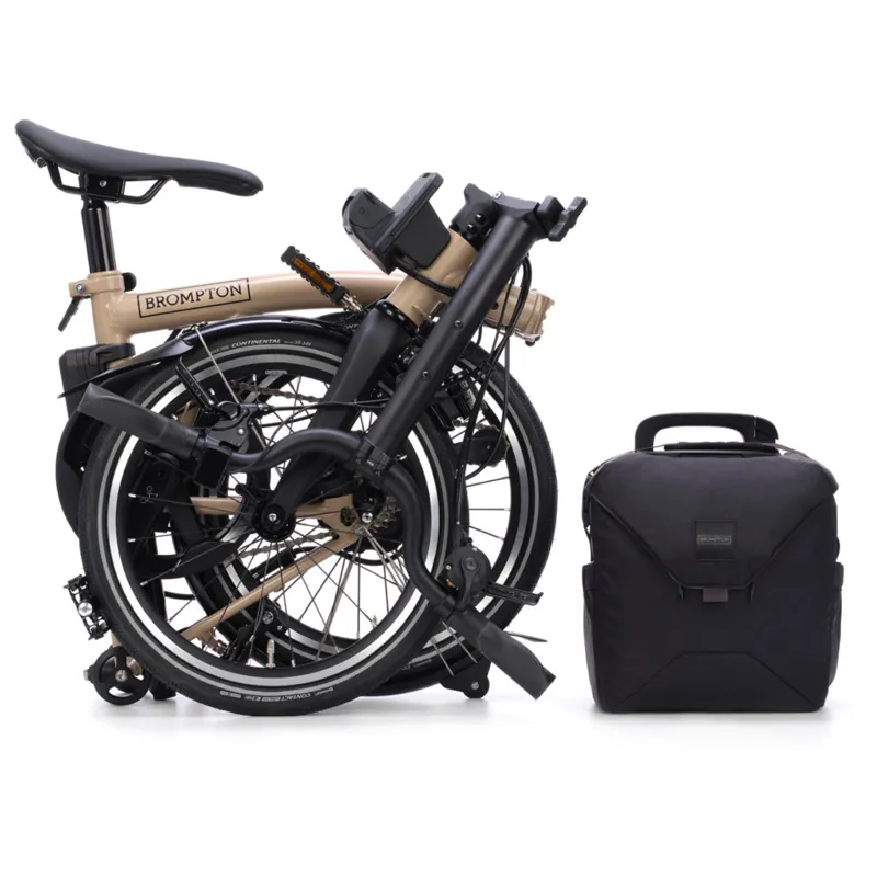 Brompton P Line Electric 4 speed Folding Bike in Dune Sand-3