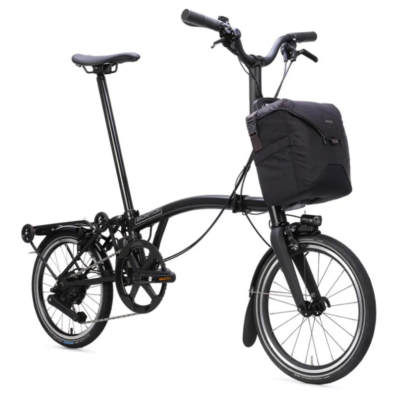 Brompton P Line Electric 4 speed Folding Bike in Matt Black-1