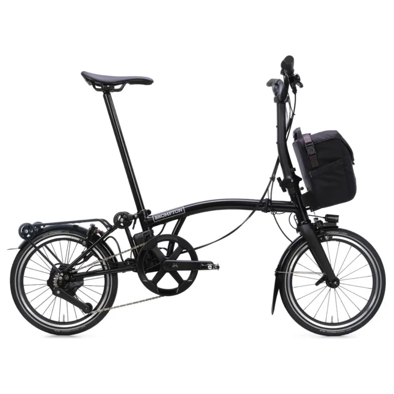 Brompton P Line Electric 4 speed Folding Bike in Matt Black