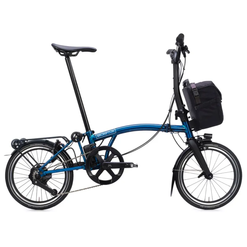 Brompton P Line Electric 4 speed Folding Bike in Pacific Lacquer