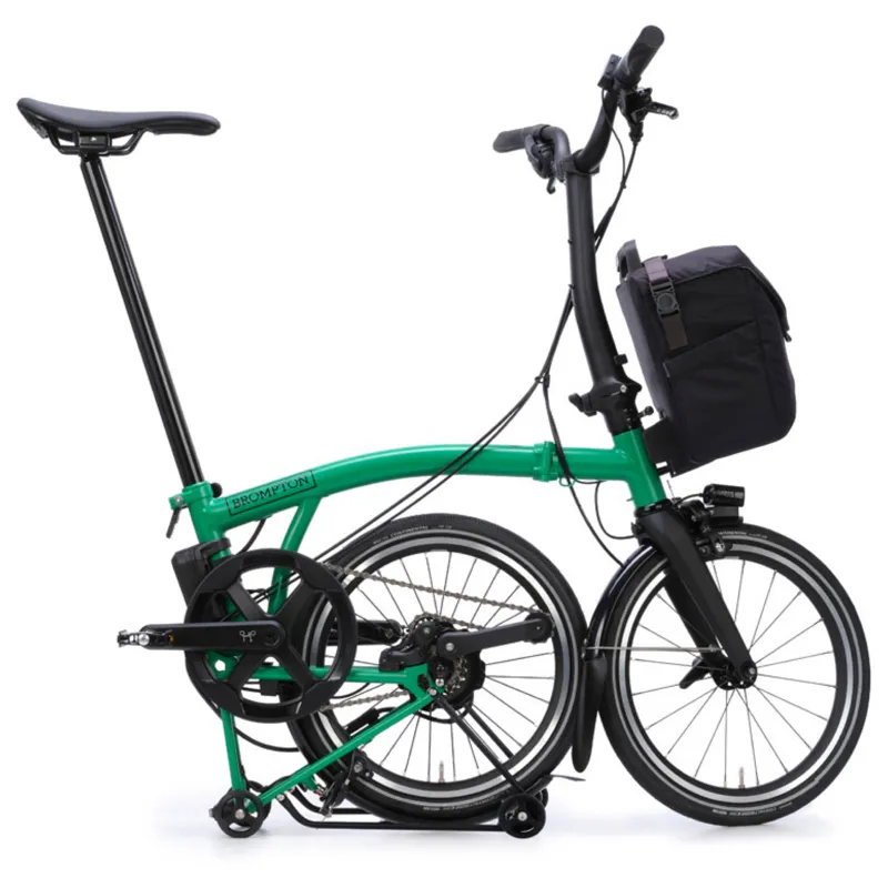 Brompton P Line Electric 4 speed Folding Bike in Palm Green-2