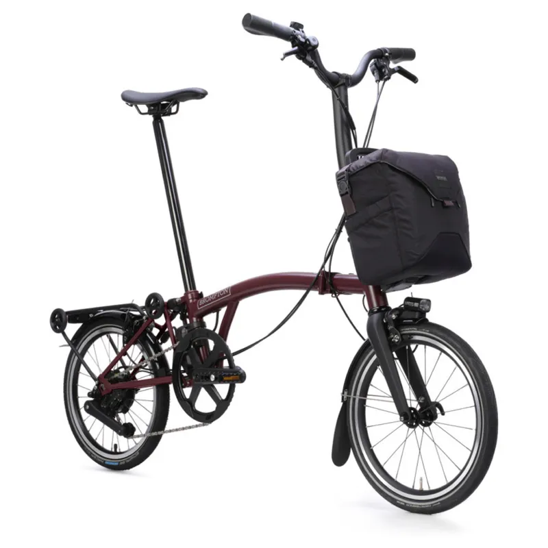 Brompton P Line Electric 4 speed Folding Bike in Red Plum-8