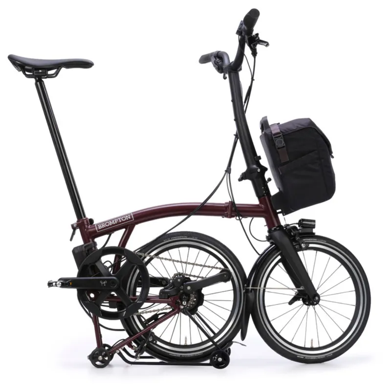 Brompton P Line Electric 4 speed Folding Bike in Red Plum-9