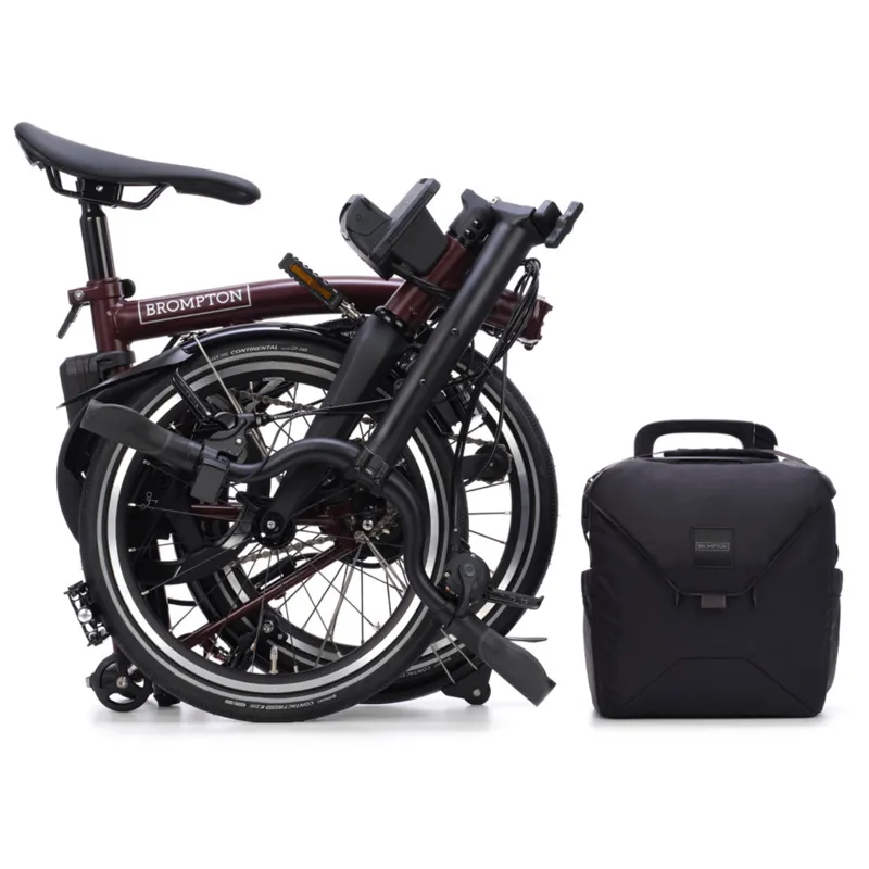 Brompton P Line Electric 4 speed Folding Bike in Red Plum-10