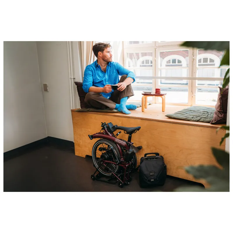 Brompton P Line Electric 4 speed Folding Bike in Red Plum-2