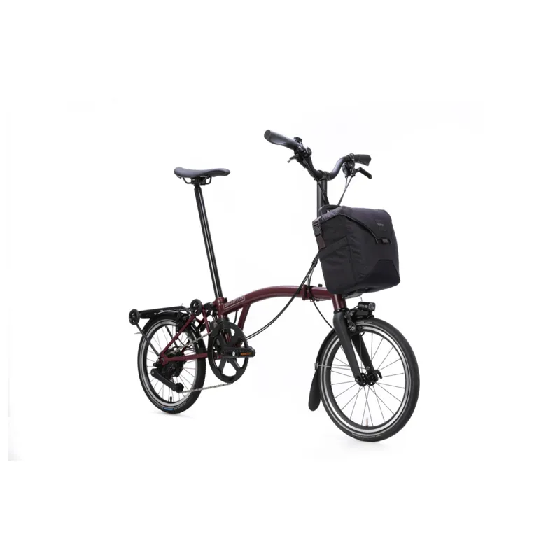Brompton P Line Electric 4 speed Folding Bike in Red Plum-3
