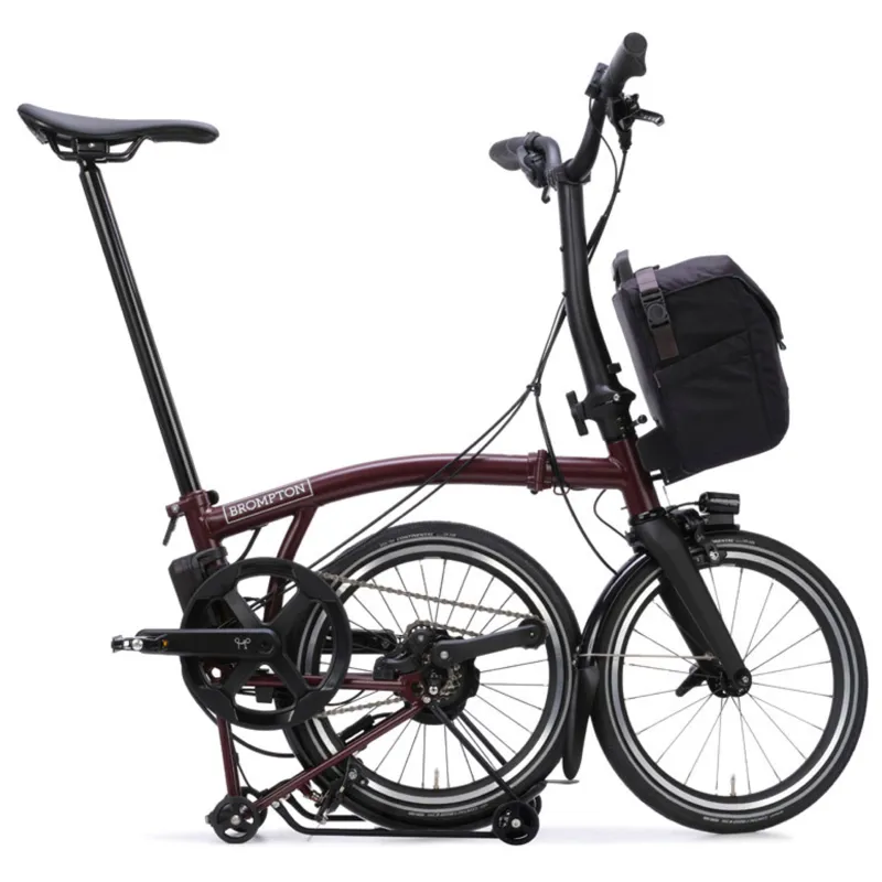 Brompton P Line Electric 4 speed Folding Bike in Red Plum-4