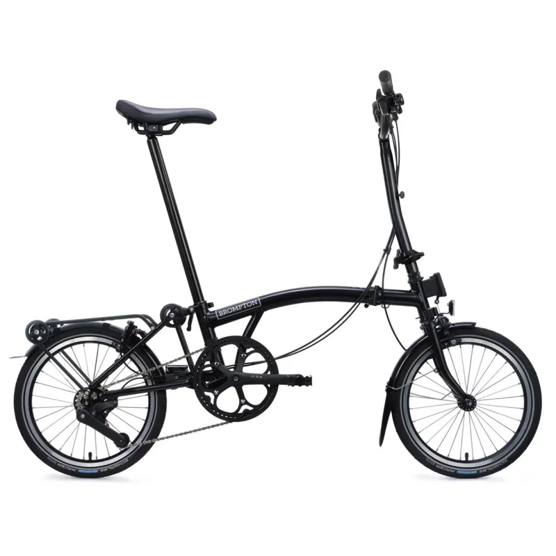Brompton C-Line 12 speed in Matt Black with SuperRoll+ Rack