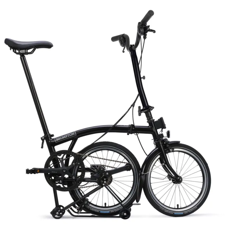 Brompton C-Line 12 speed in Matt Black with SuperRoll+ Rack-6