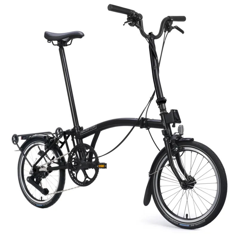 Brompton C-Line 4-speed in Matt Black with SuperRoll+ Rack-3