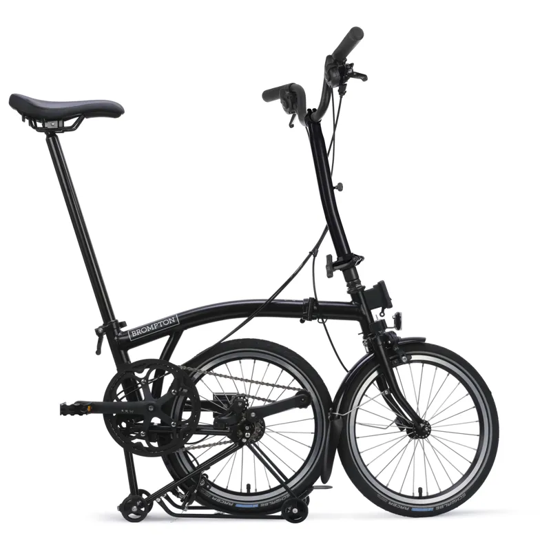 Brompton C-Line 4-speed in Matt Black with SuperRoll+ Rack-6