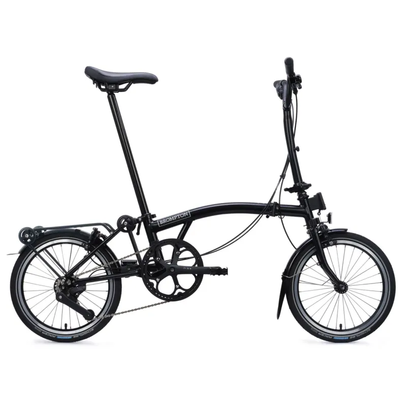 Brompton C-Line 4-speed in Matt Black with SuperRoll+ Rack-1