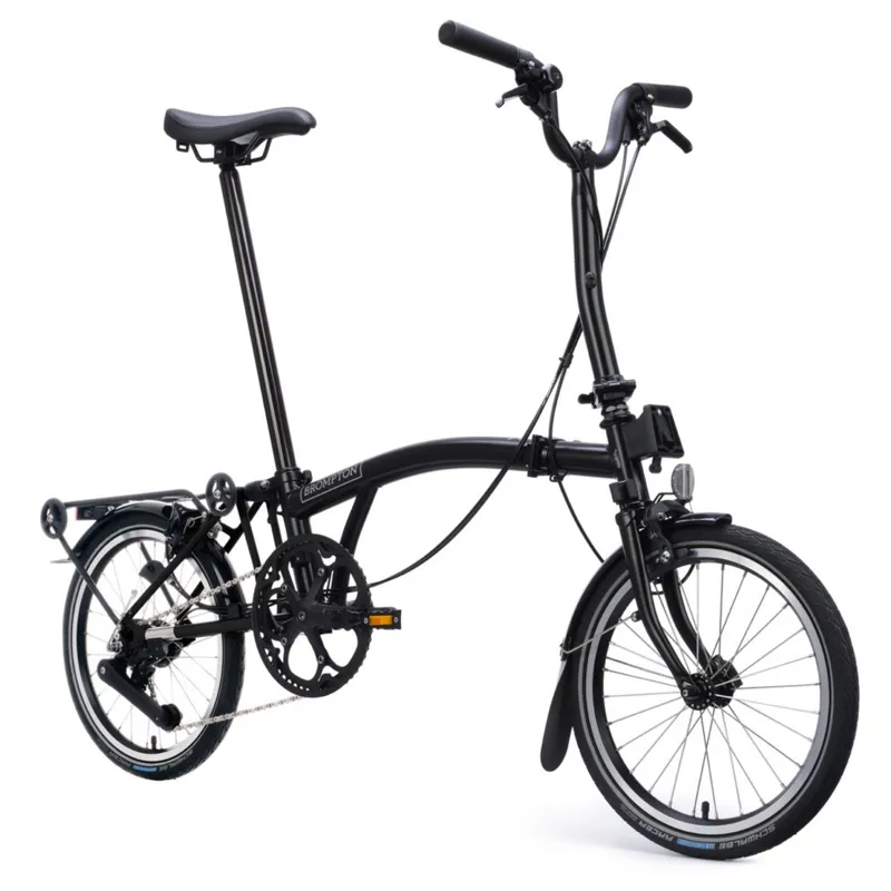 Brompton C-Line 4-speed in Matt Black with SuperRoll+ Rack-4