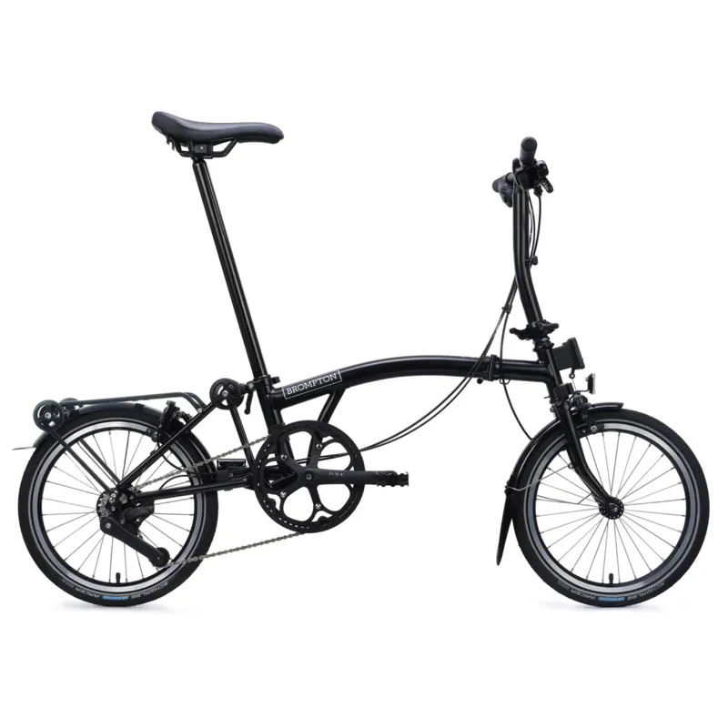 Brompton C-Line 12 speed in Matt Black with SuperRoll+ Rack-2