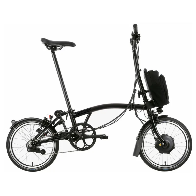 Brompton Electric C-Line 4 Speed High Bar H4L in Matt Black-1