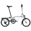 Brompton C-Line 4-speed in Lunar Ice Metallic with SuperRoll+ Rack