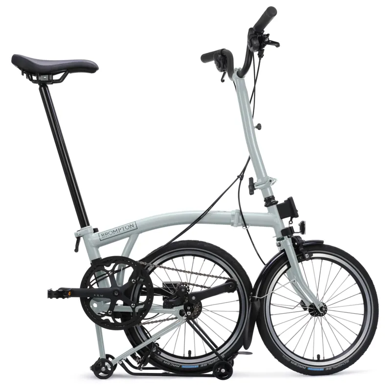 Brompton C-Line 12 speed in Lunar Ice Metallic with SuperRoll+ Rack-6