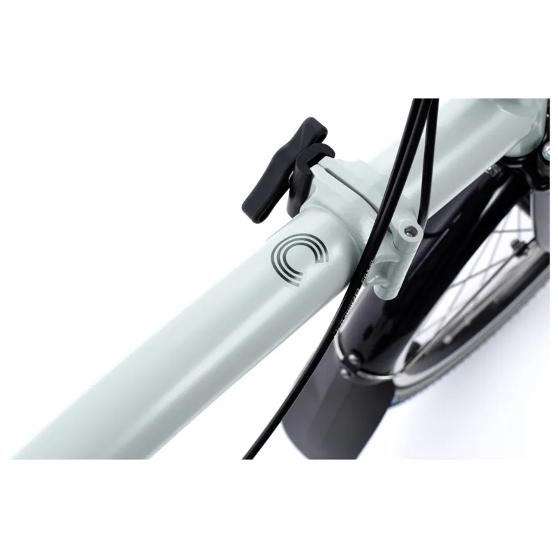 Brompton C-Line 4-speed in Lunar Ice Metallic with SuperRoll+ Rack-9