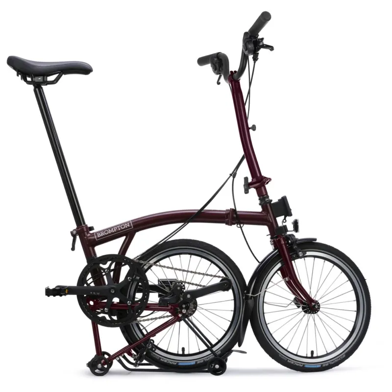 Brompton C-Line 4-speed in Plum Red with SuperRoll+ Rack-6