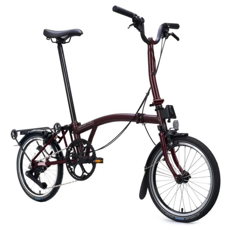 Brompton C-Line 4-speed in Plum Red with SuperRoll+ Rack-4