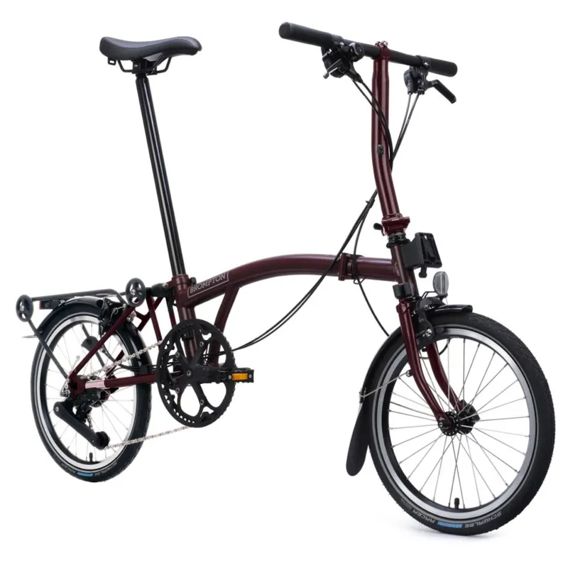 Brompton C-Line 12 speed in Plum Red with SuperRoll+ Rack-5